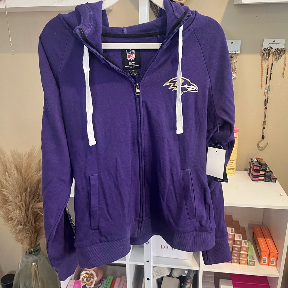 NWT Baltimore Ravens Game Changer Raglan Full Zip Hoodie by Carl Banks - Picture 5 of 8
